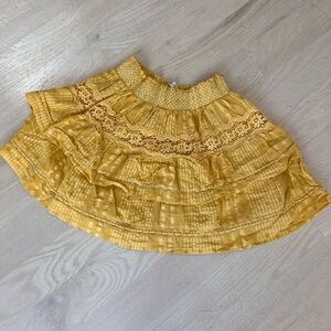 Love shack fancy yellow mini skirt